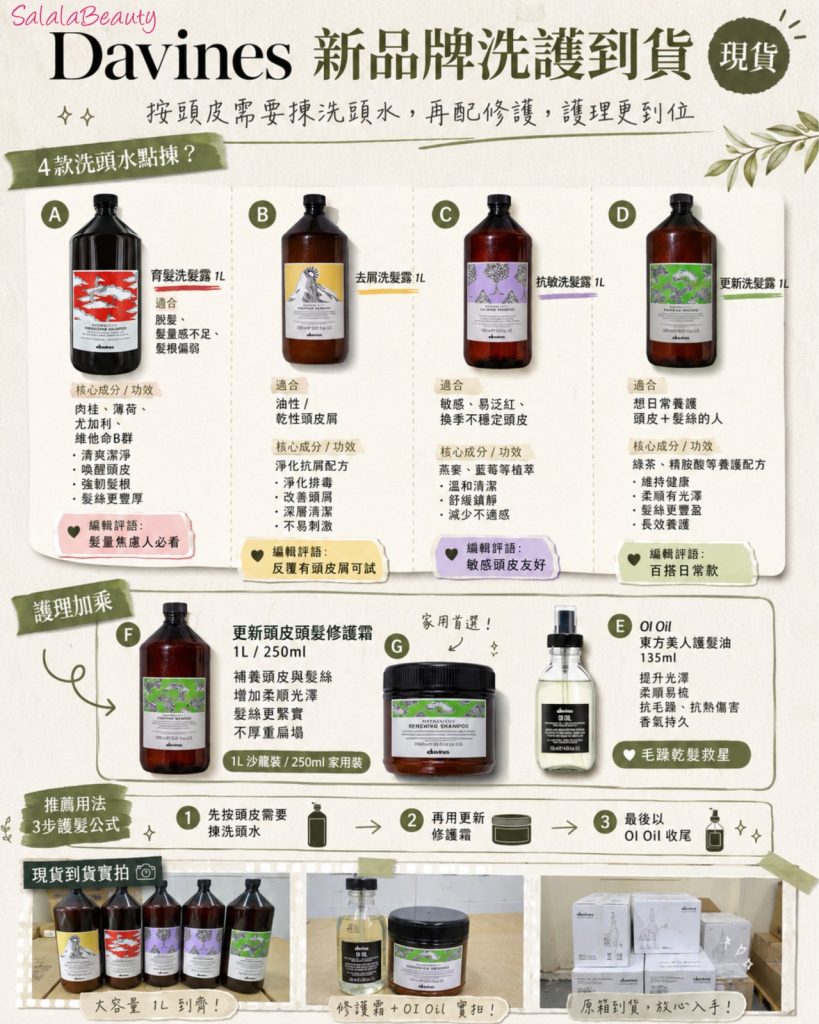 Davines洗髮露、護髮素及護髮油優惠